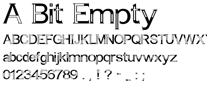 A Bit Empty font